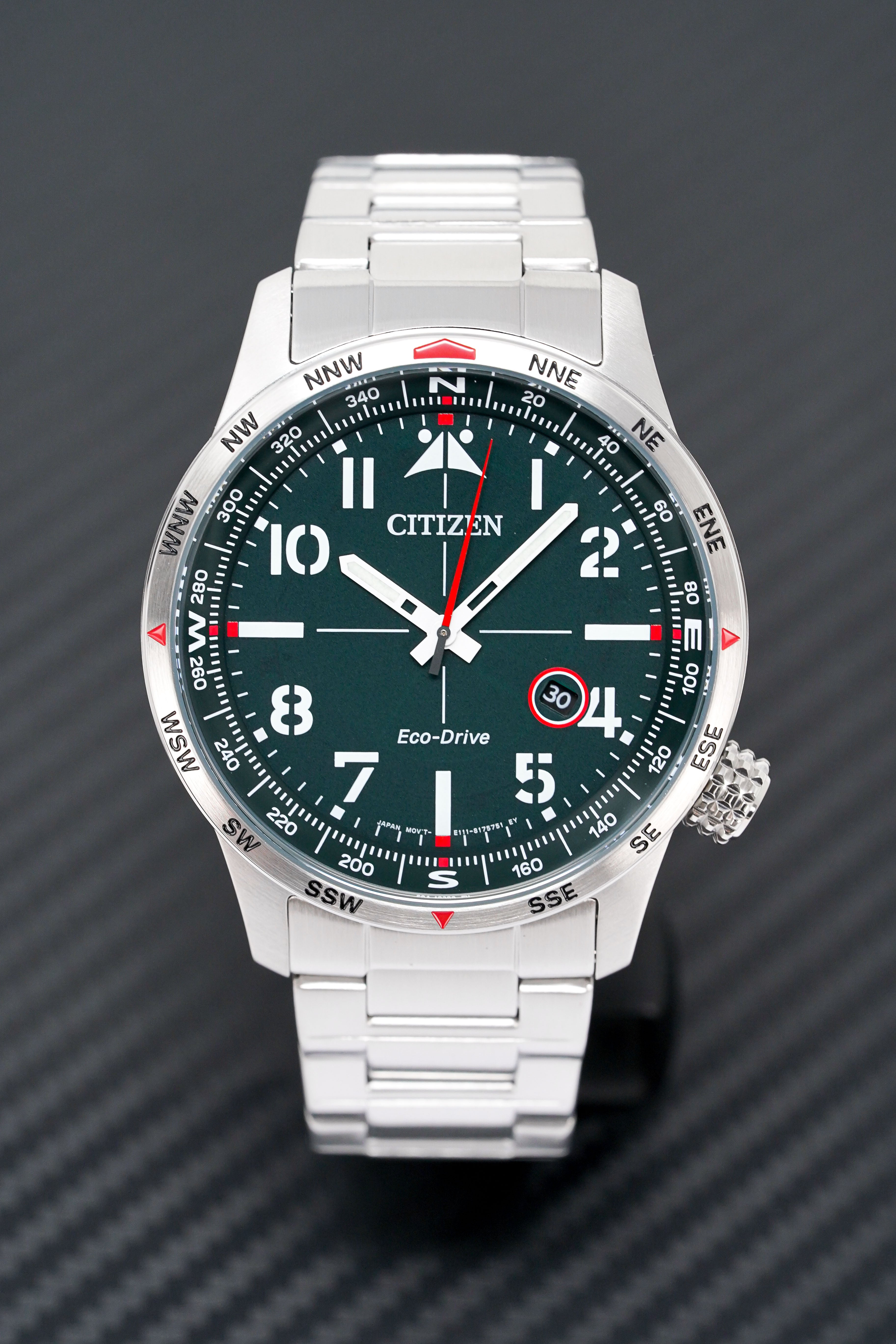 Citizen Men's Watch Eco-Drive Aviator Green