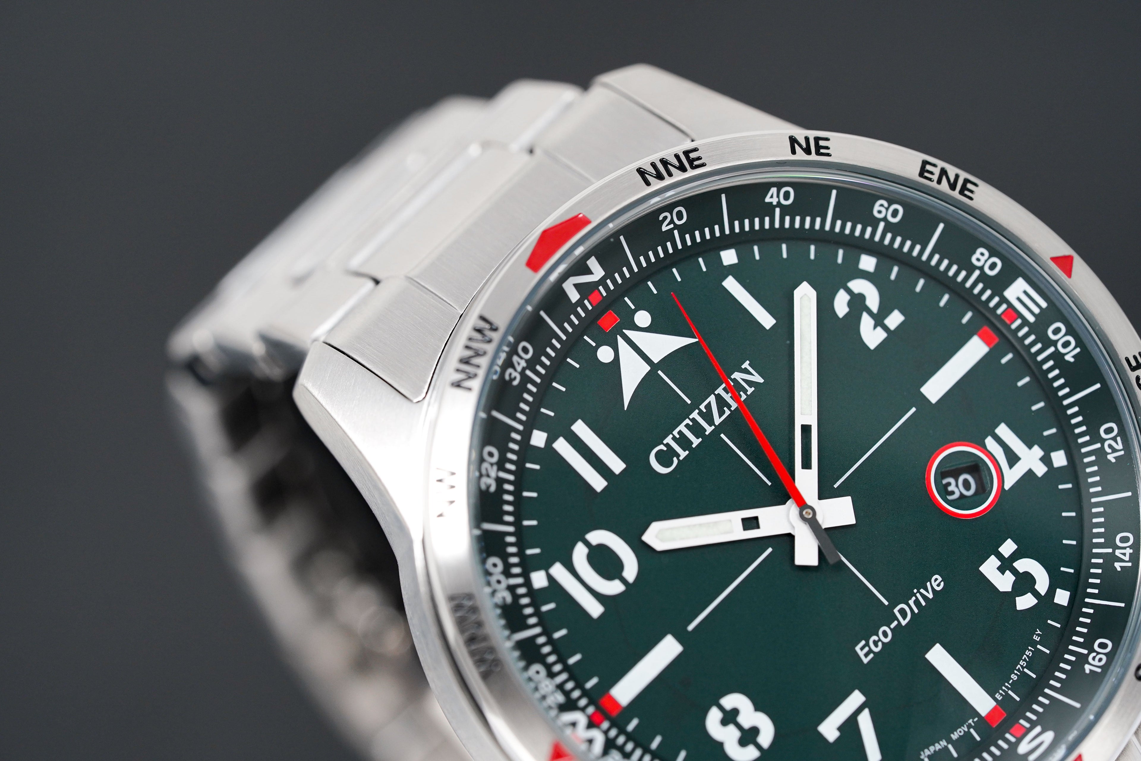 Citizen Men's Watch Eco-Drive Aviator Green