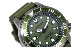 Citizen Men's Watch Eco-Drive Dive Olive Silicone Strap
