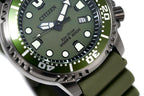 Citizen Men's Watch Eco-Drive Dive Olive Silicone Strap