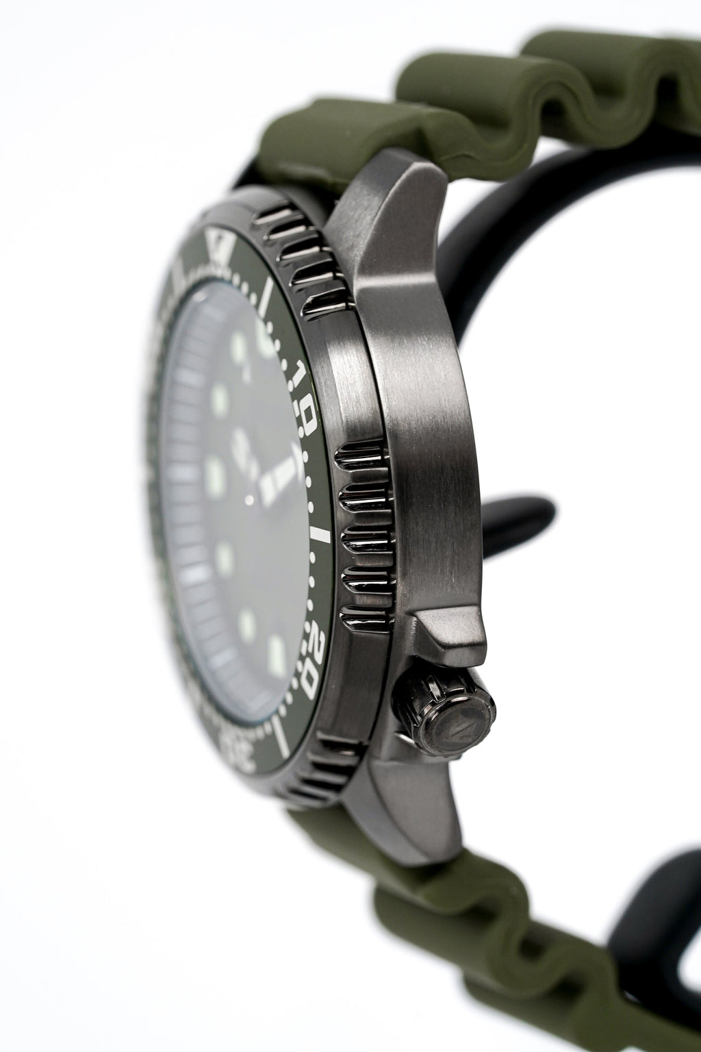Citizen Men's Watch Eco-Drive Dive Olive Silicone Strap