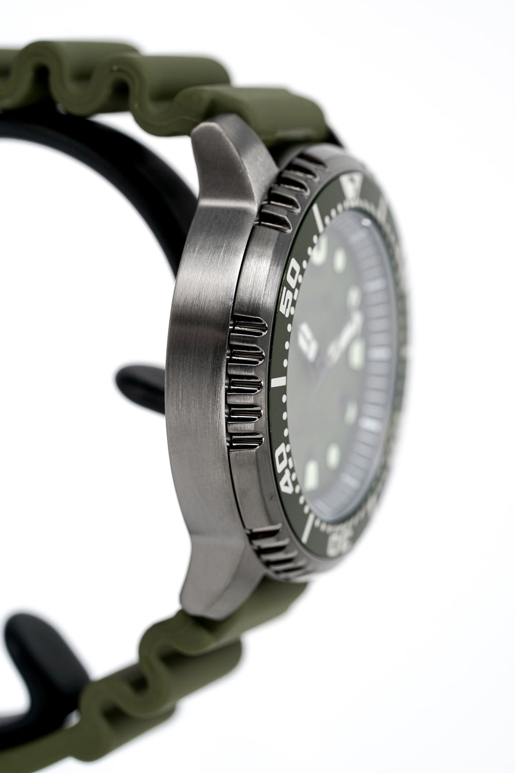 Citizen Men's Watch Eco-Drive Dive Olive Silicone Strap