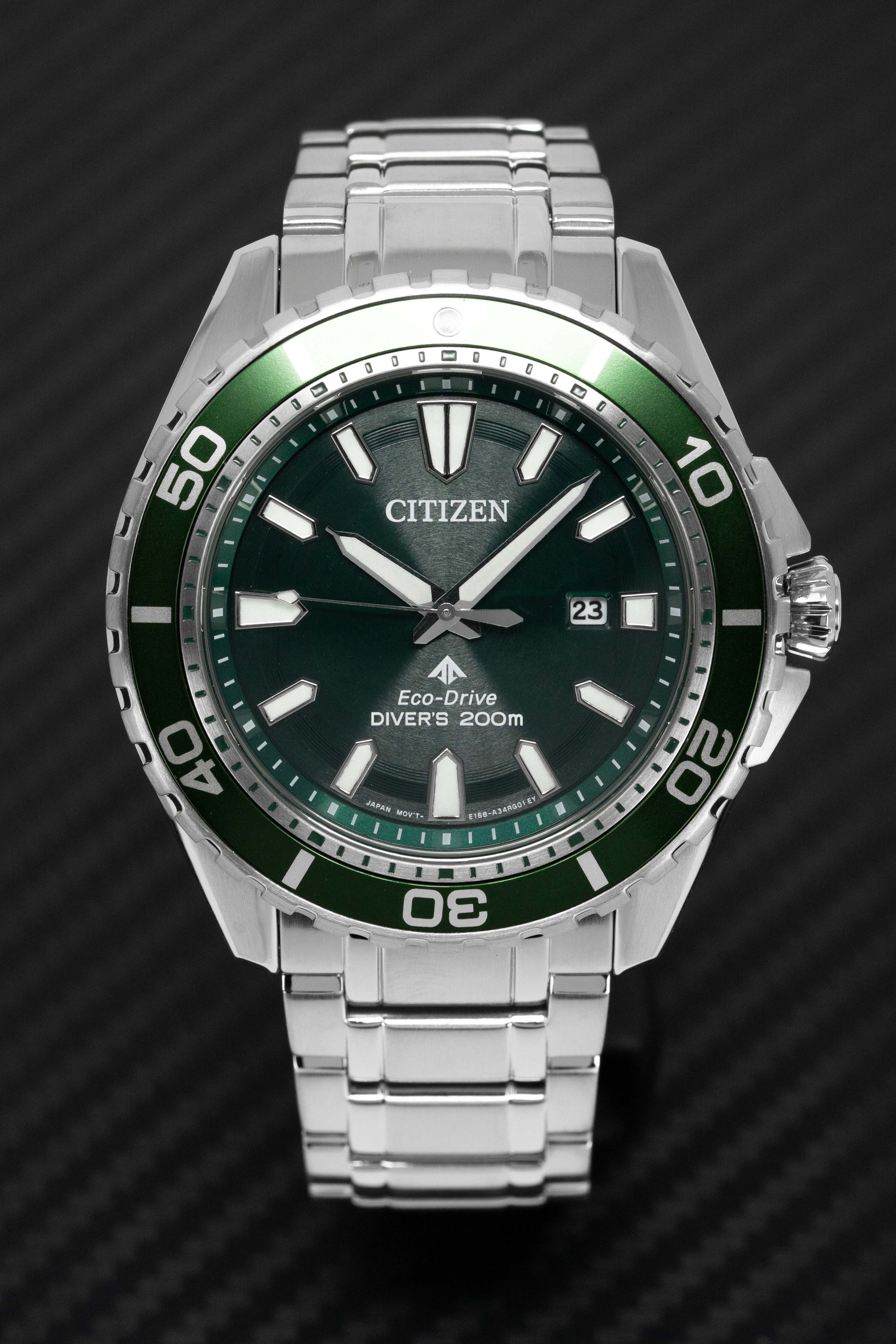 Citizen Men's Watch Eco-Drive Dive Stainless Steel Bracelet Green