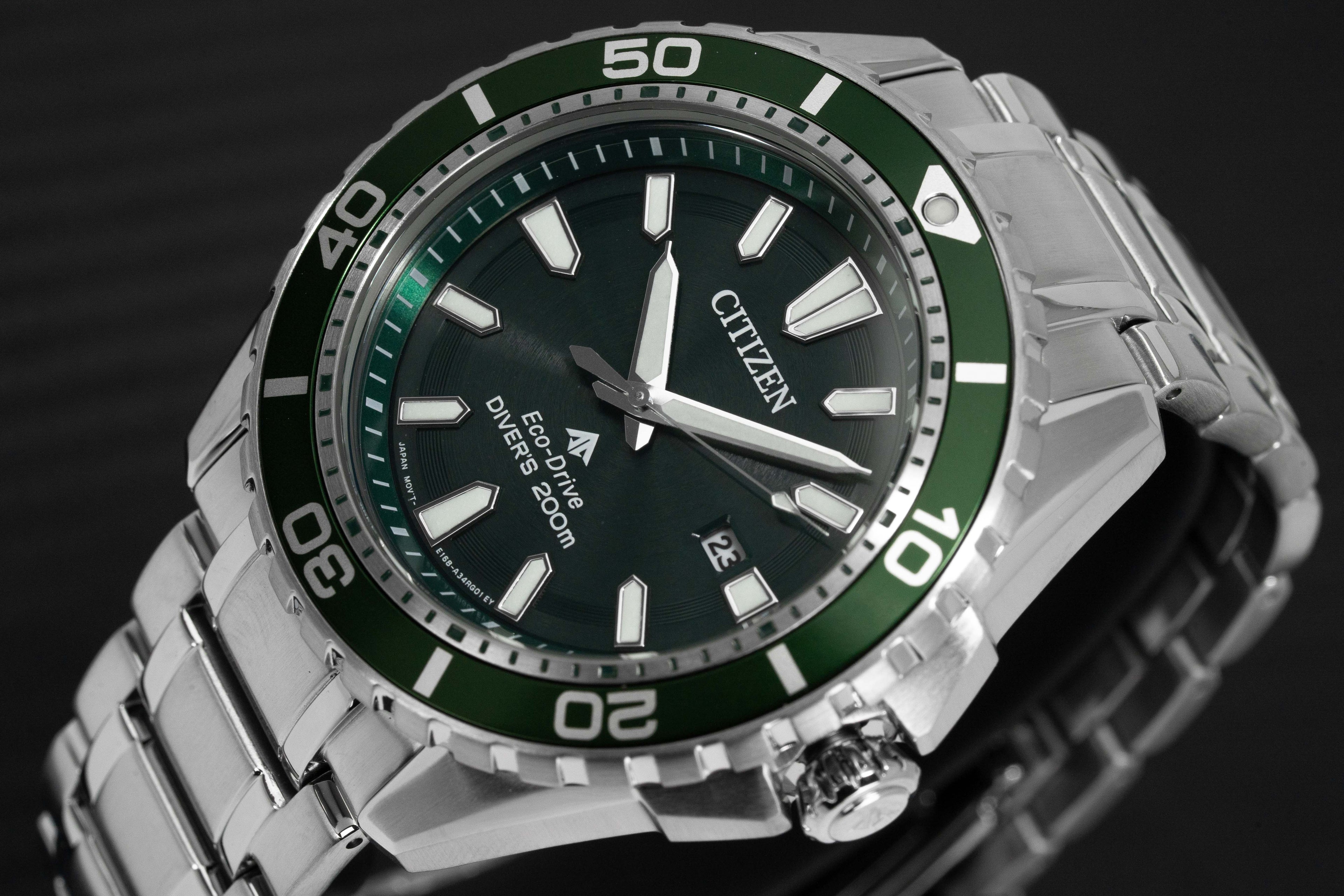 Citizen Men's Watch Eco-Drive Dive Stainless Steel Bracelet Green
