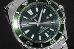 Citizen Men's Watch Eco-Drive Dive Stainless Steel Bracelet Green