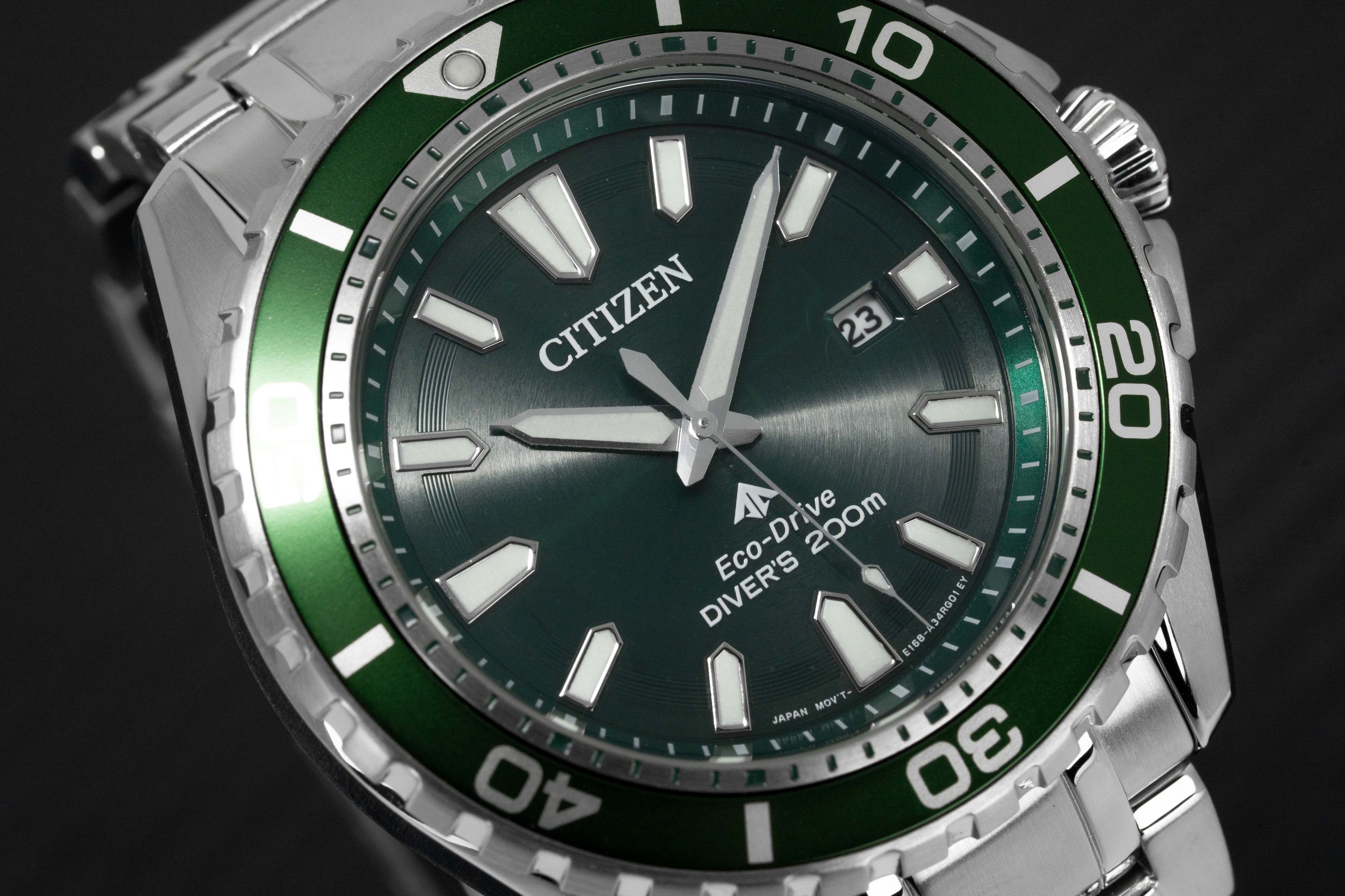 Citizen Men's Watch Eco-Drive Dive Stainless Steel Bracelet Green