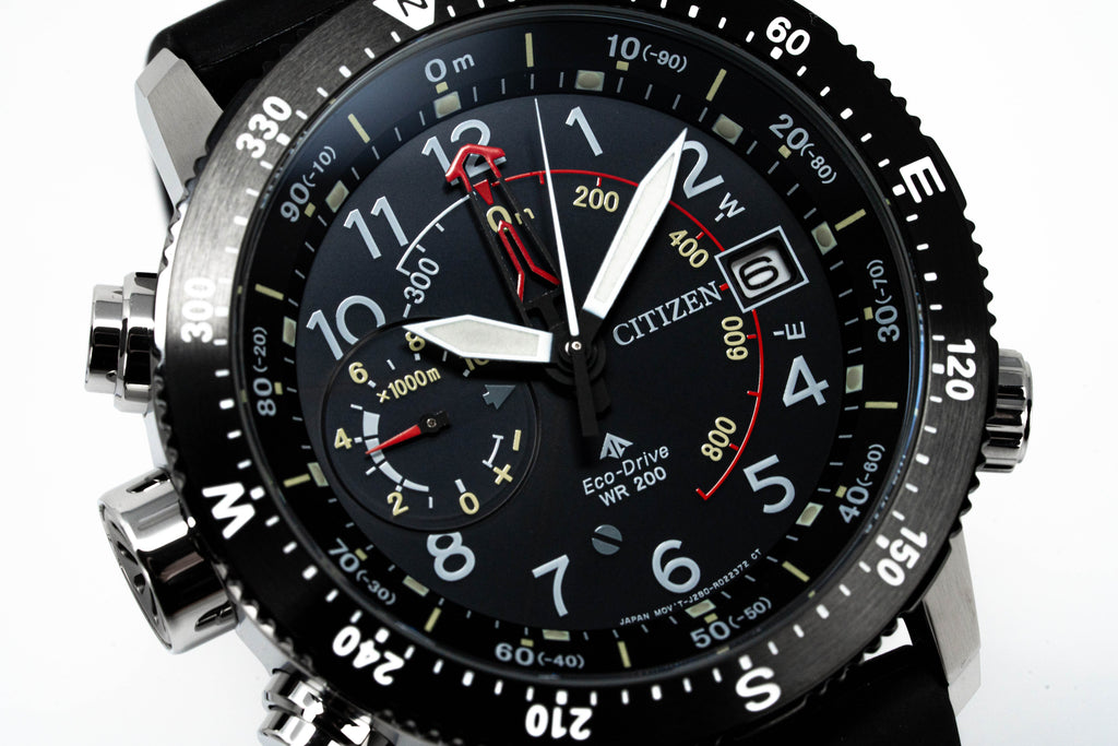 Citizen Men's Watch Eco-Drive Diver Marine Promaster Black Red