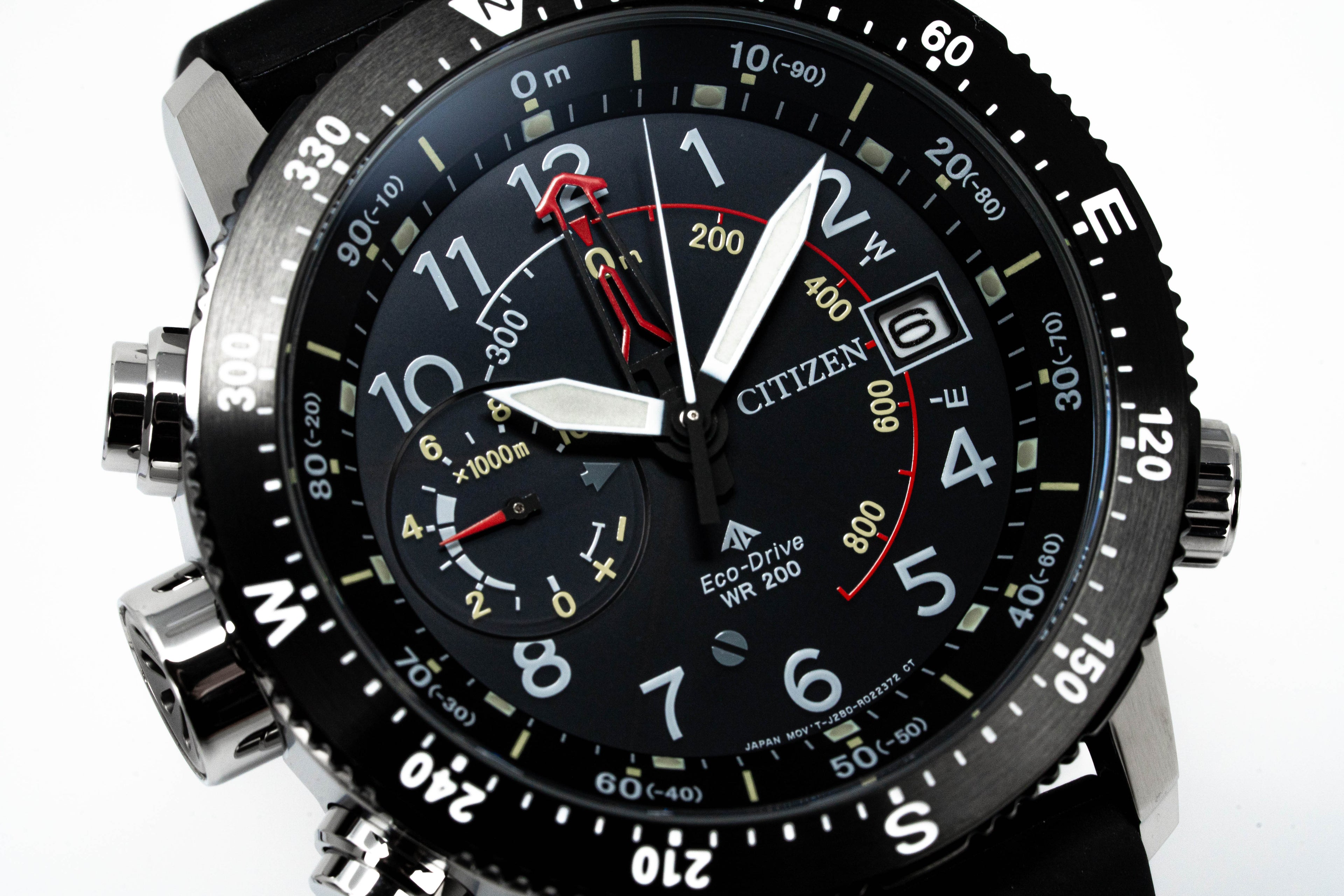 Citizen Men's Watch Eco-Drive Diver Marine Promaster Black Red