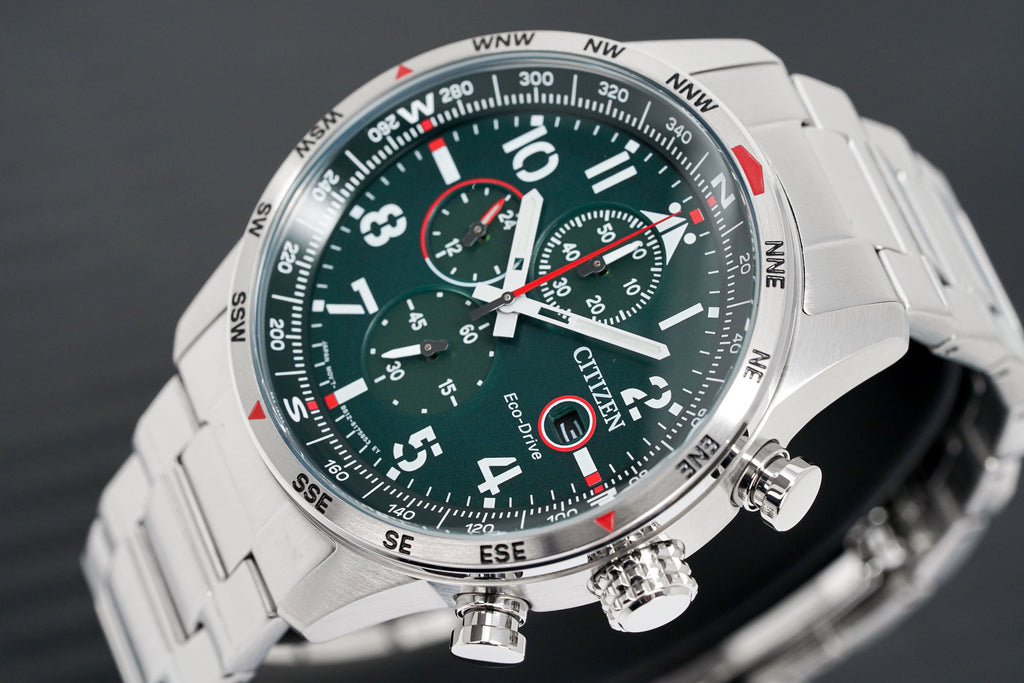 Citizen Men's Watch Eco-Drive Chrono Aviator Green