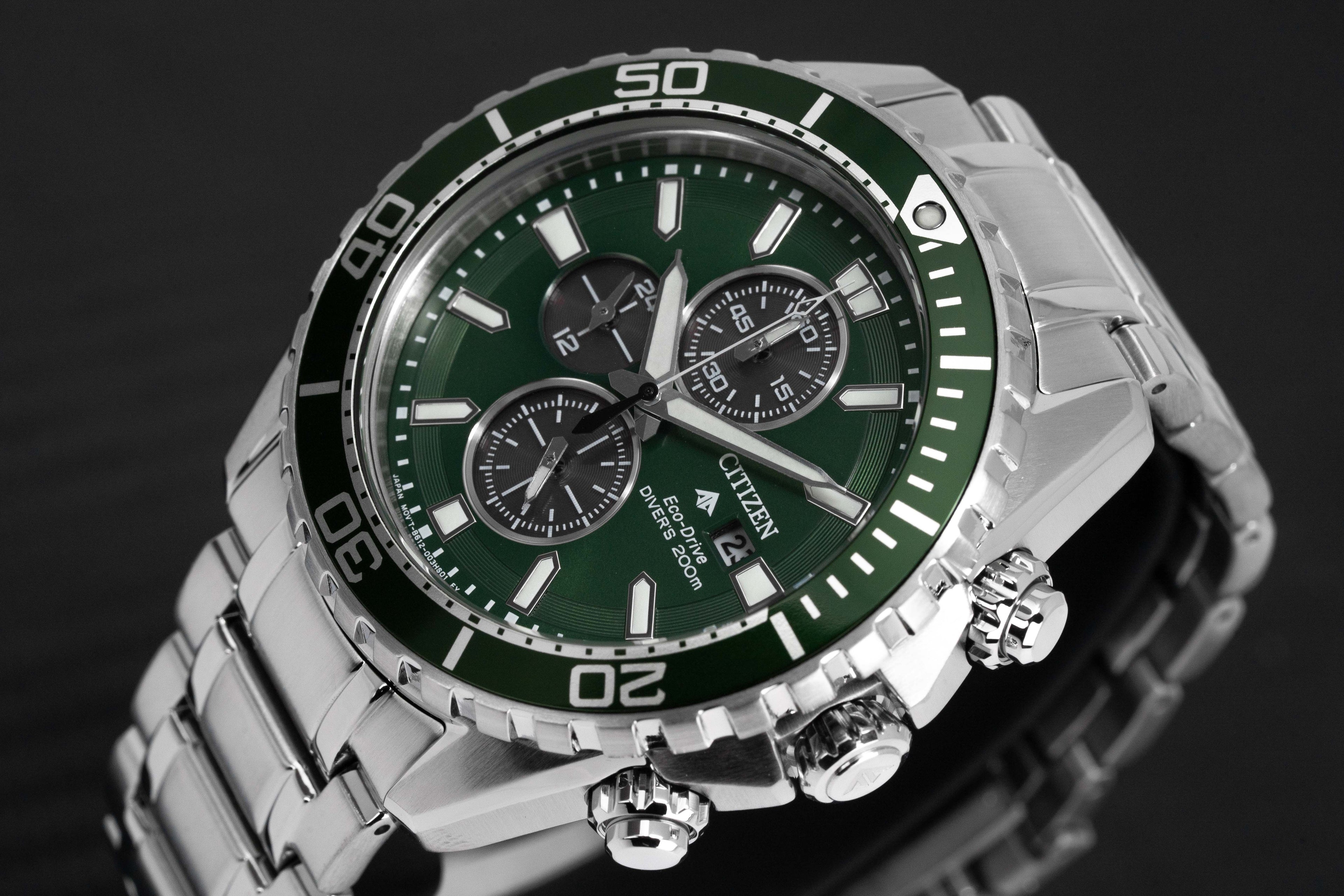 Citizen Men's Watch Eco-Drive Promaster Stainless Steel Bracelet Green