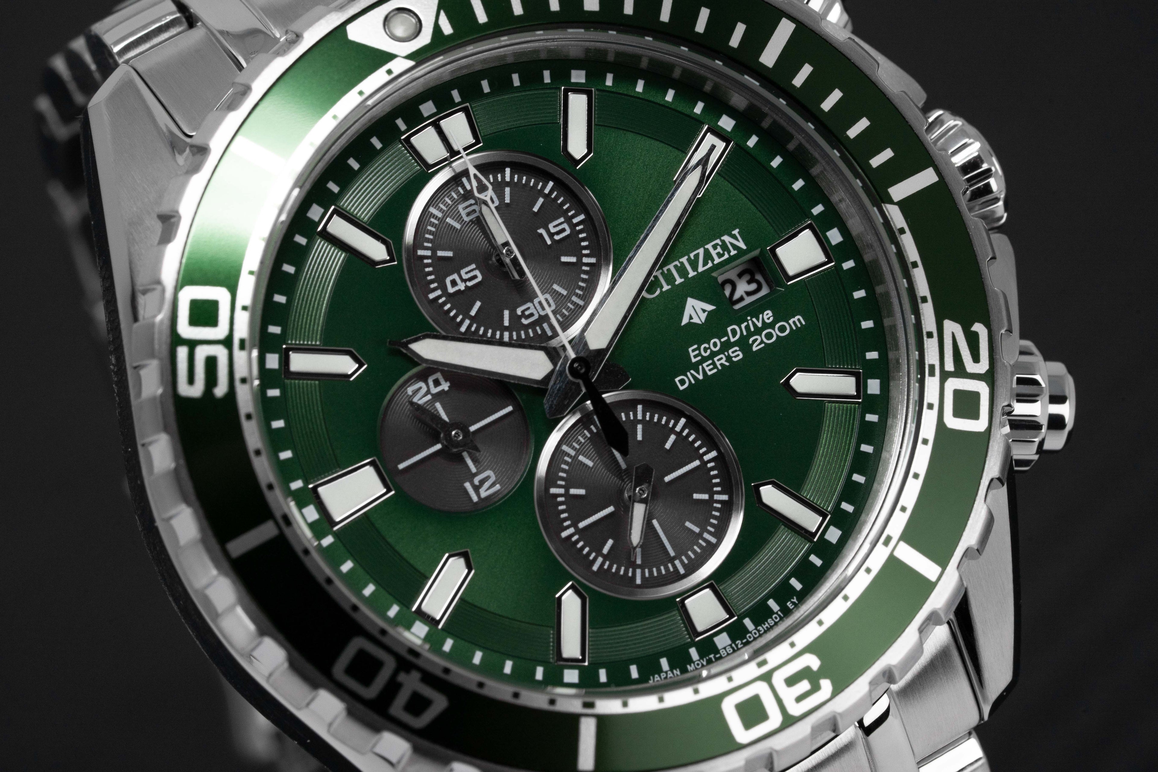 Citizen Men's Watch Eco-Drive Promaster Stainless Steel Bracelet Green
