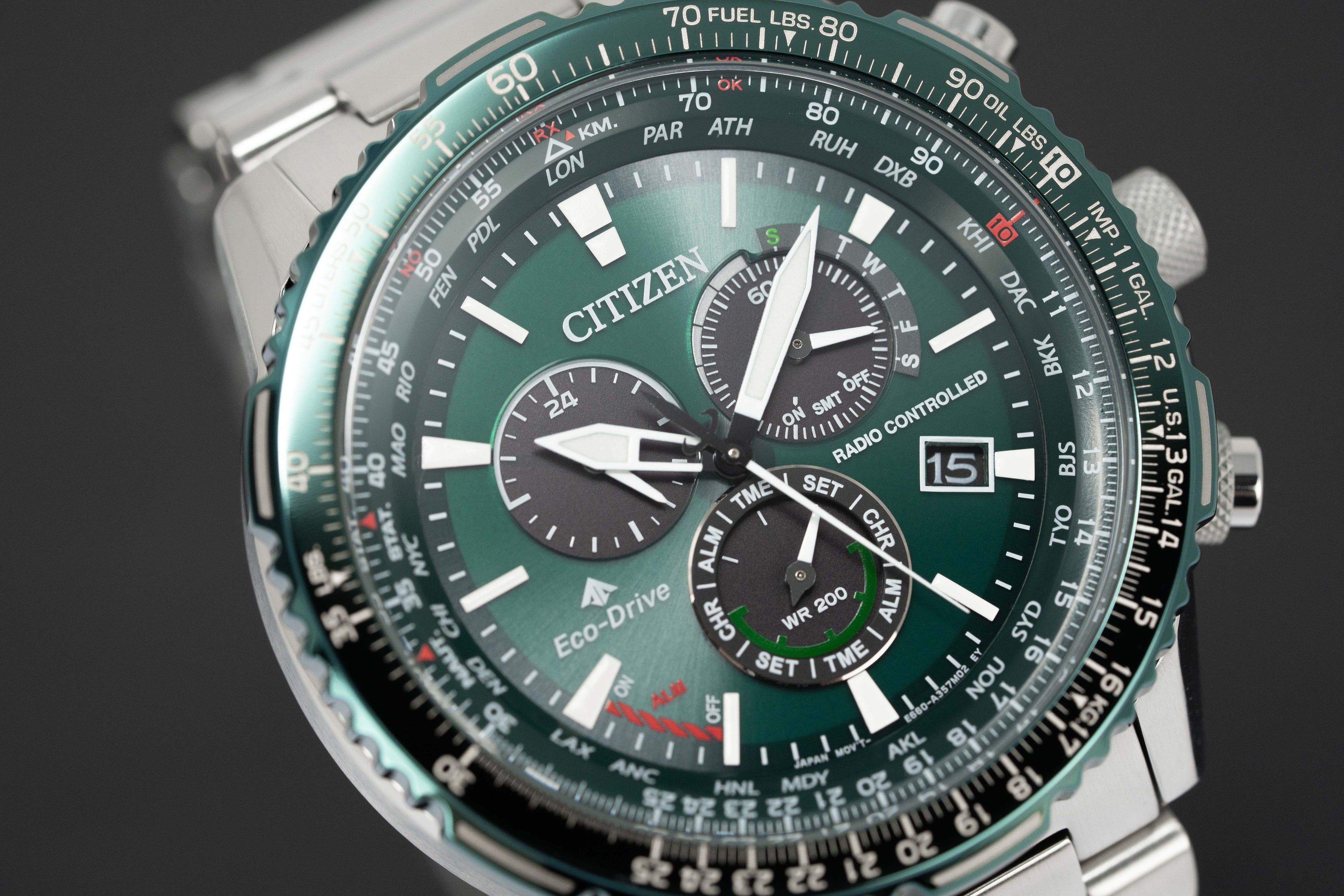 Citizen Men's Watch Eco-Drive Promaster Sky Radio Controlled Chrono Green