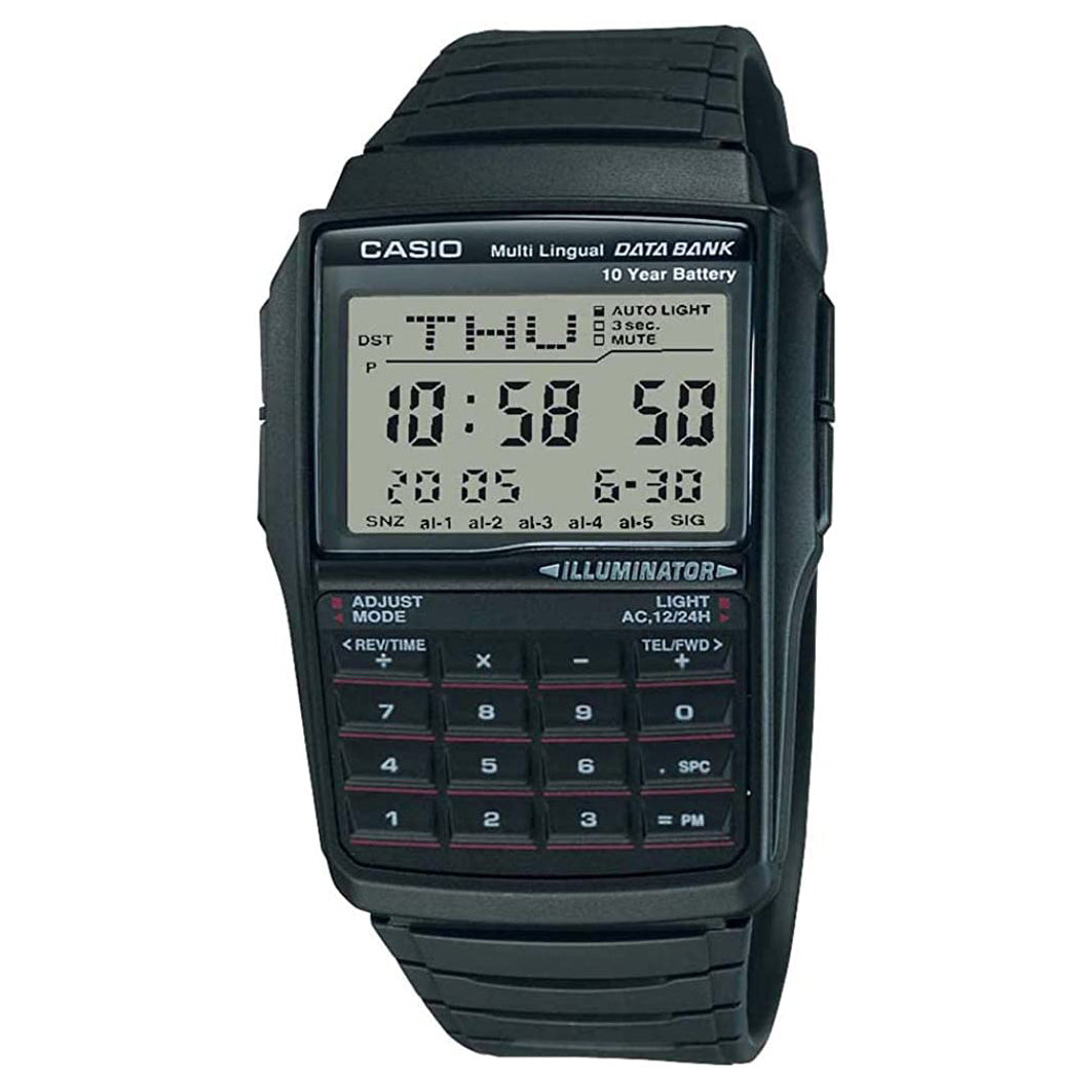 Casio Watch Data Bank Multilingual Calculator Black