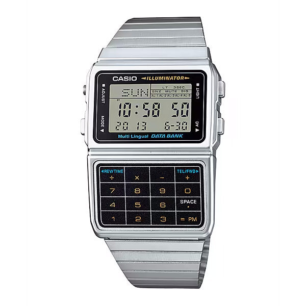 Casio Vintage Databank Unisex Silver Digital Watch