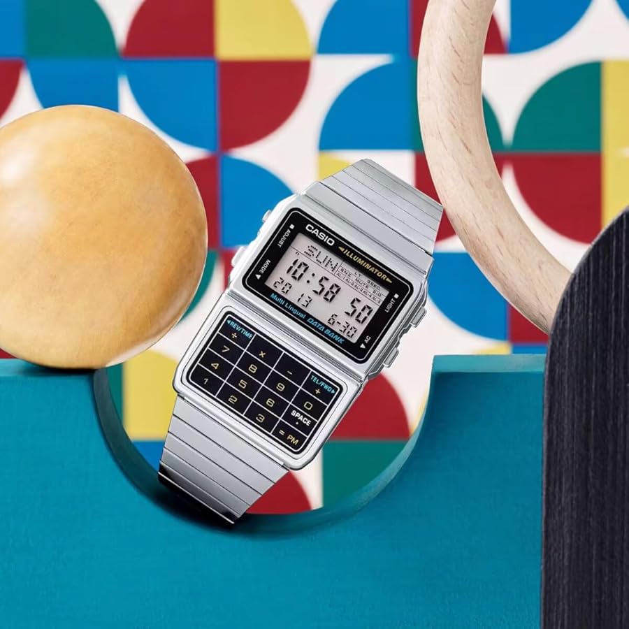Casio Vintage Databank Unisex Silver Digital Watch