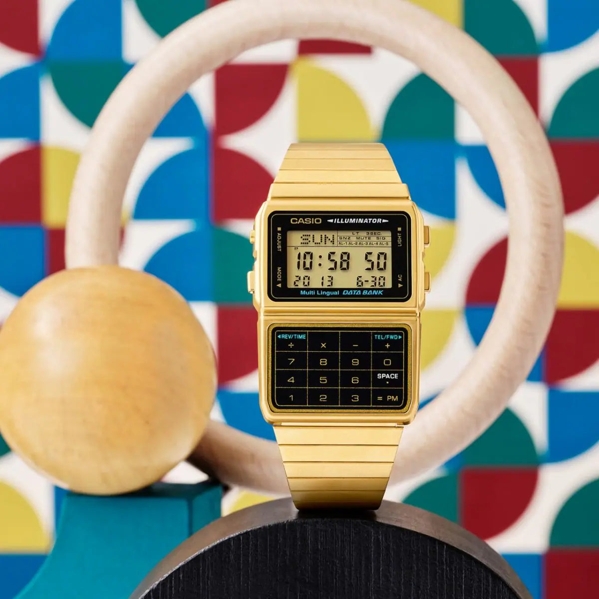Casio Vintage Databank Unisex Gold Digital Watch