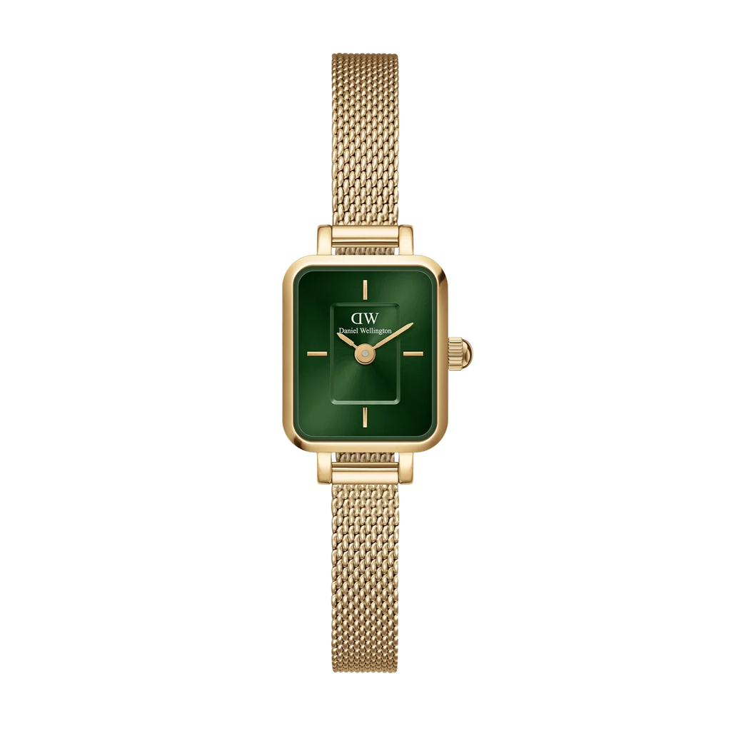 Daniel Wellington Quadro Mini Ladies  Gold Green Emerald Watch