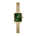 Daniel Wellington Quadro Mini Ladies  Gold Green Emerald Watch