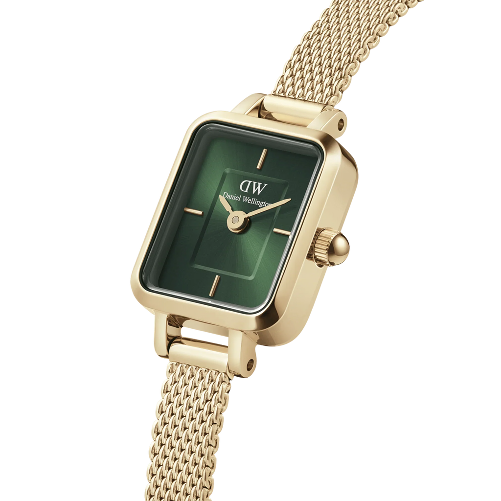 Daniel Wellington Quadro Mini Ladies  Gold Green Emerald Watch