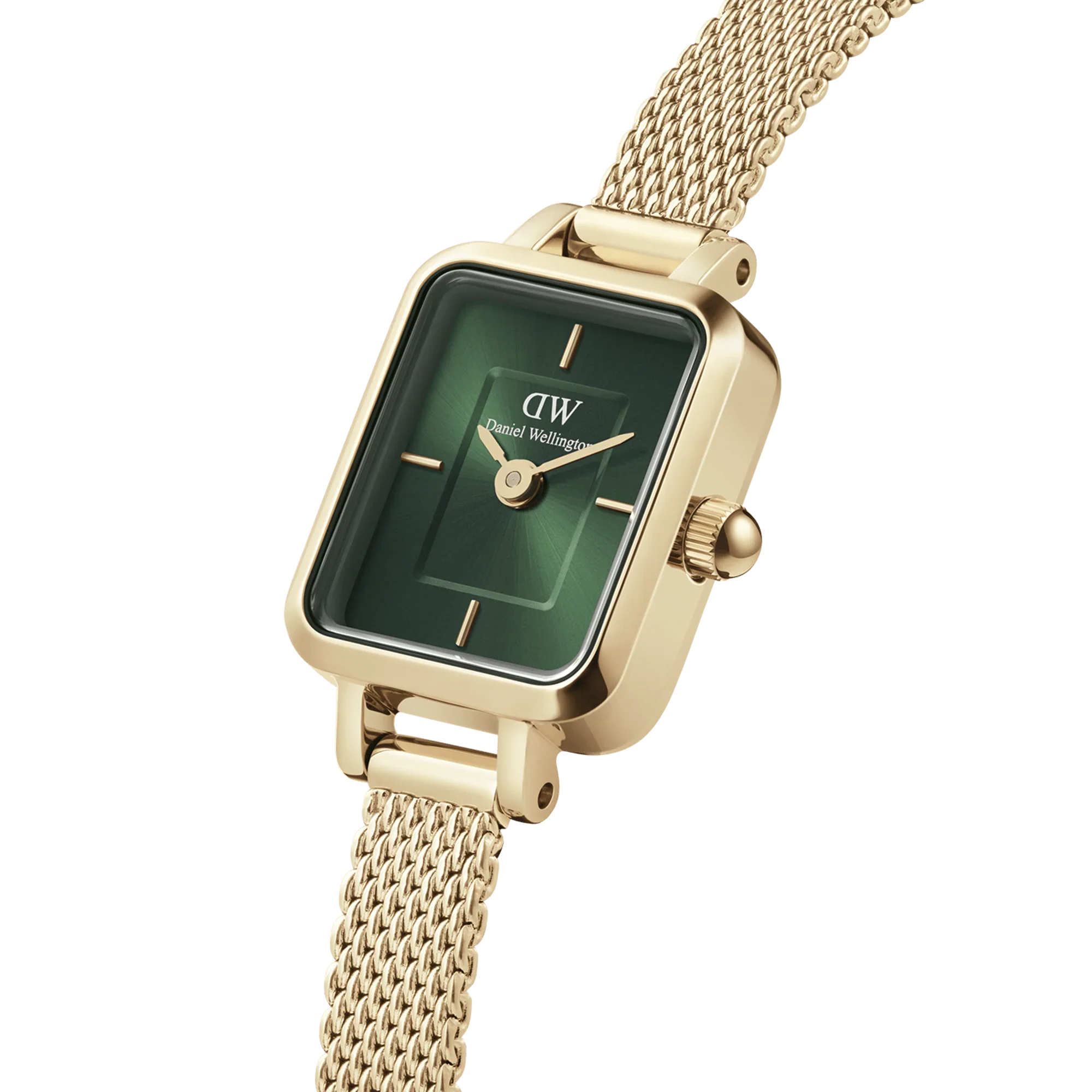 Daniel Wellington Quadro Mini Ladies  Gold Green Emerald Watch