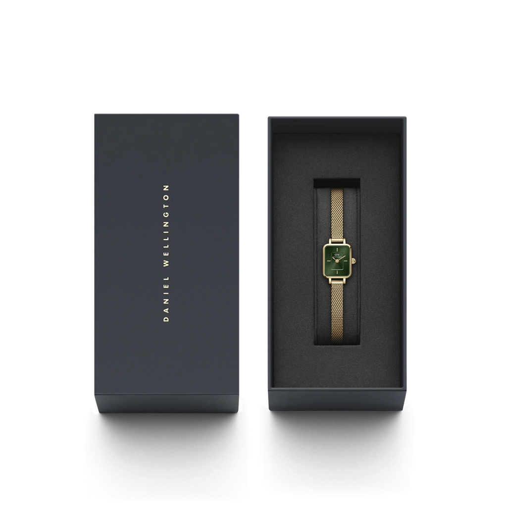 Daniel Wellington Quadro Mini Ladies  Gold Green Emerald Watch