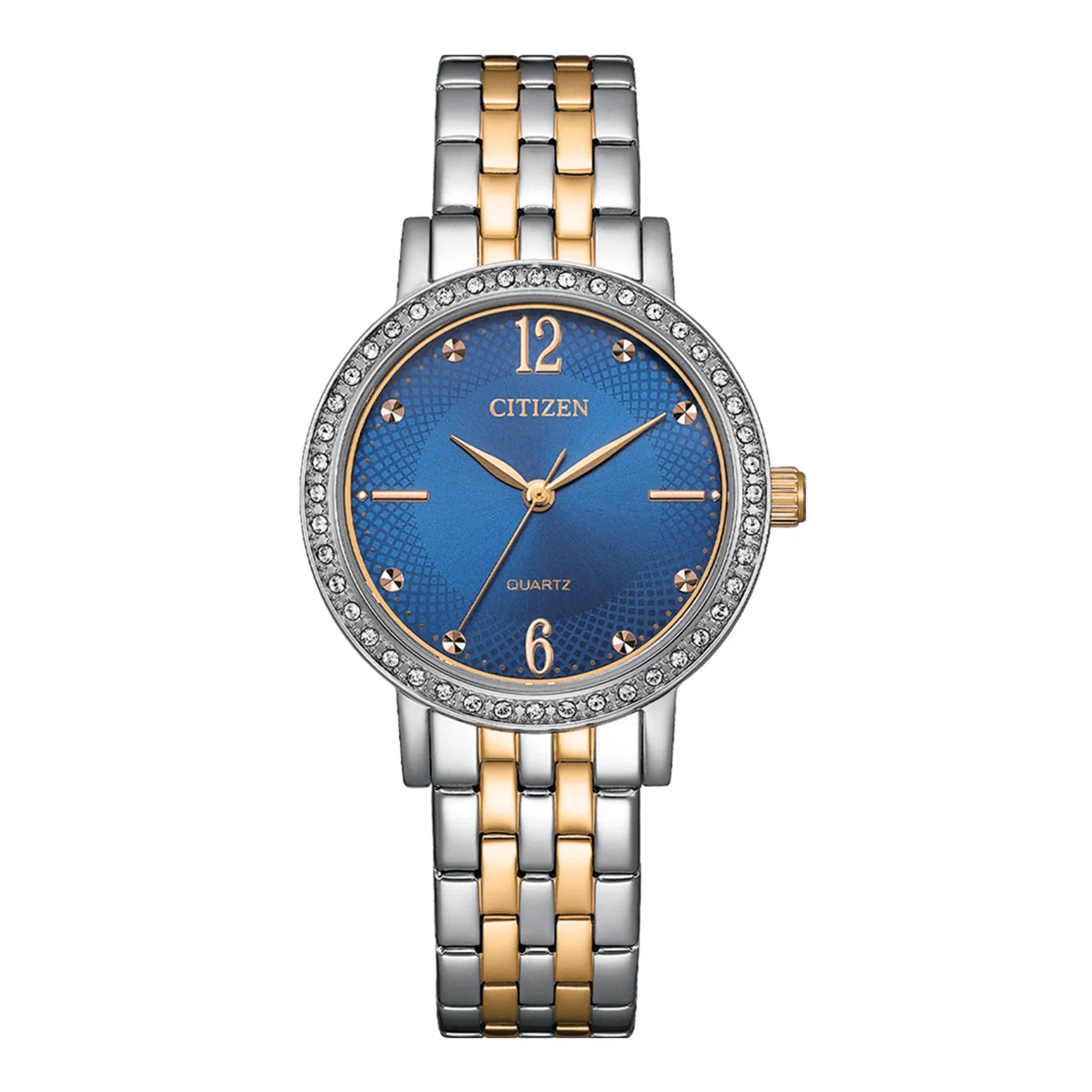 Citizen Ladies' Blue Crystal 31mm Two-Tone Dress Watch