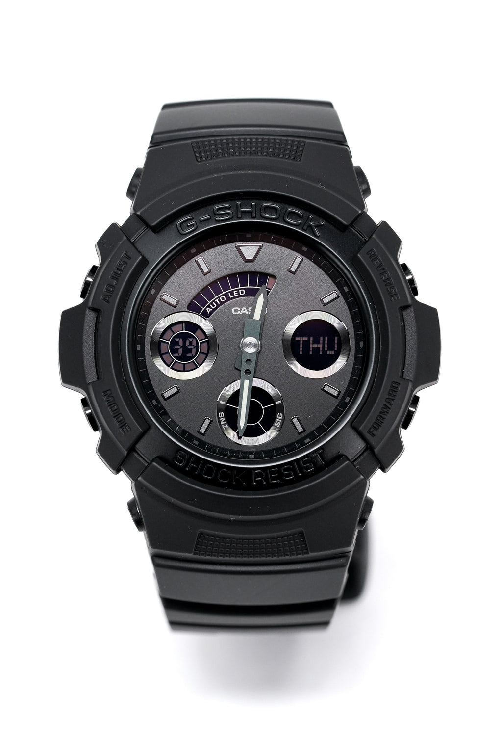 Casio G-Shock Watch Analogue-Digital Black on Black