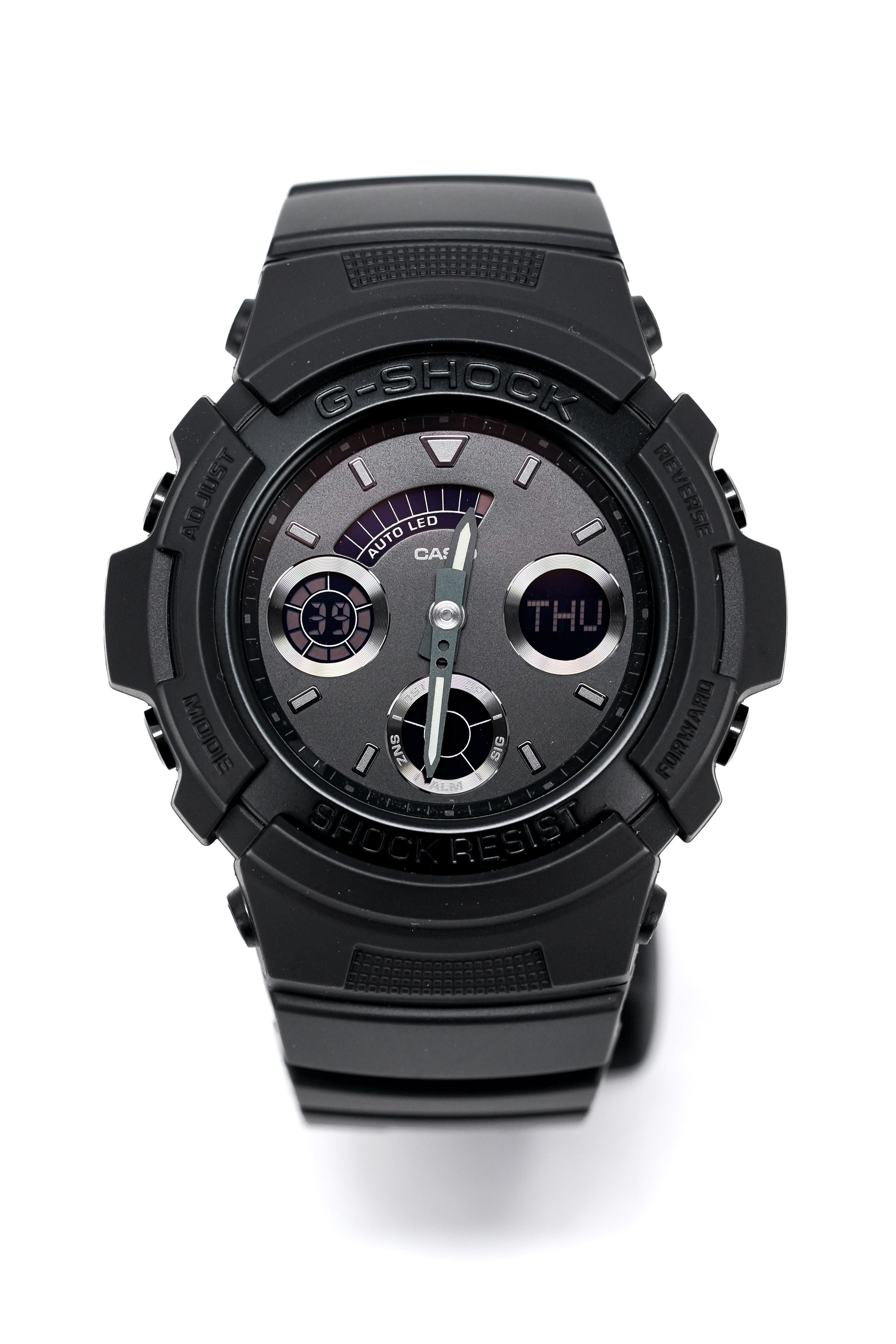 Casio G-Shock Watch Analogue-Digital Black on Black