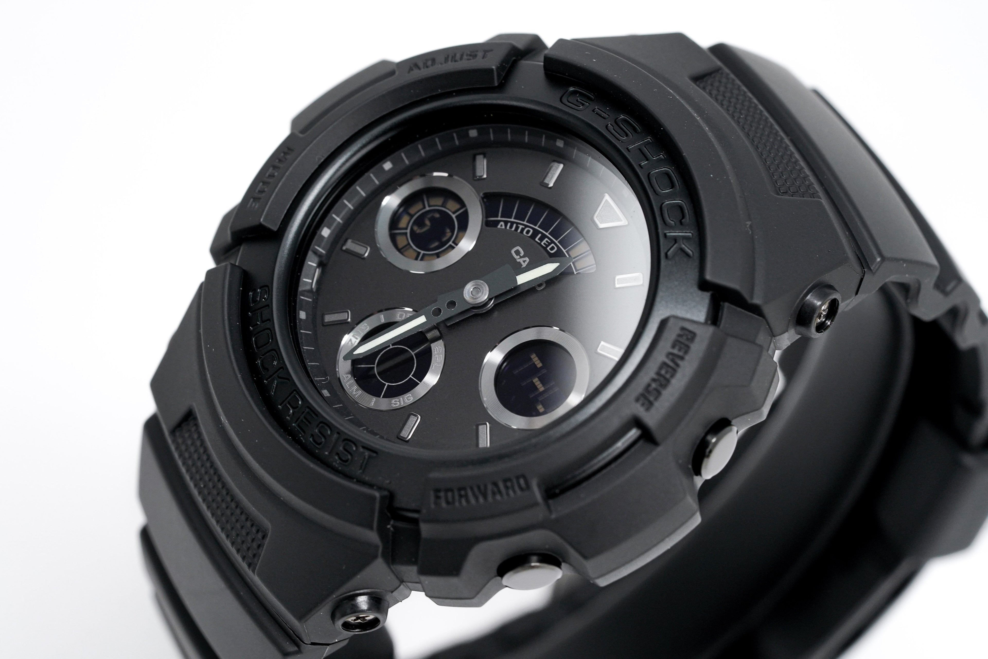 Casio G-Shock Watch Analogue-Digital Black on Black