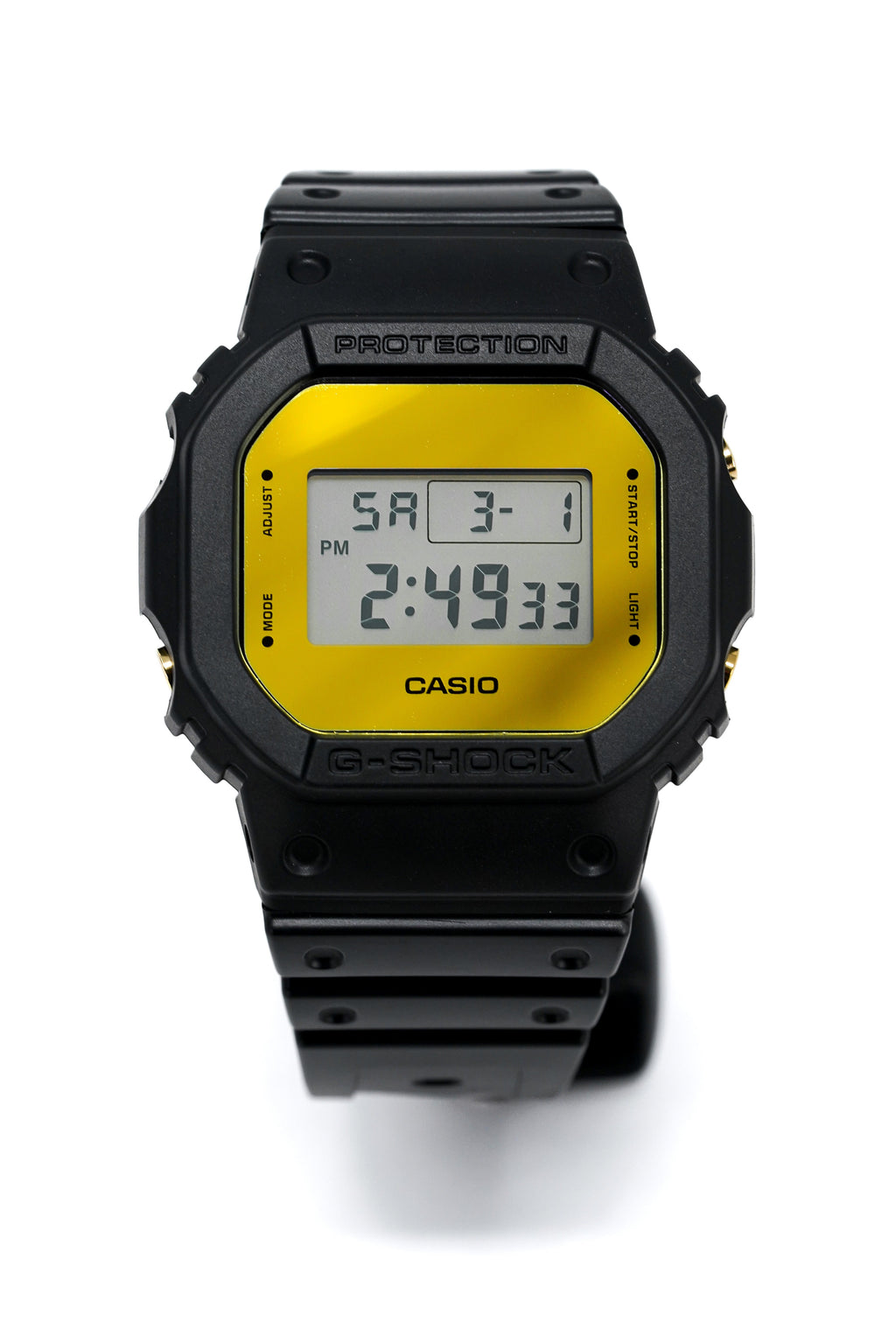 Casio G-Shock Watch Men's Square Metallic Gold Mirror Face