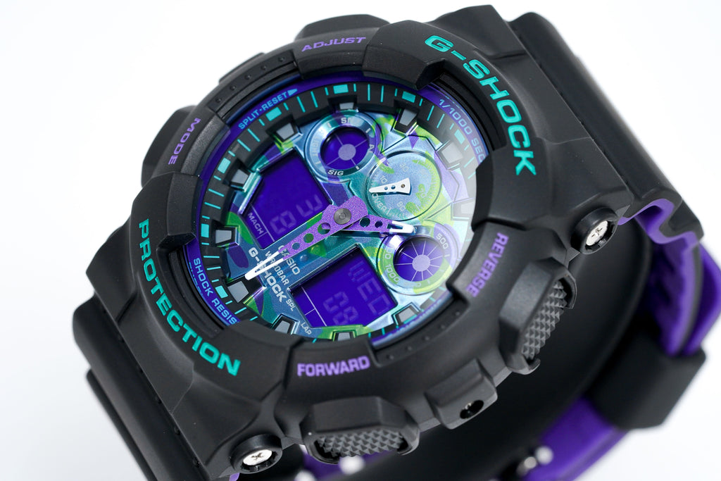 Casio G-Shock Watch Men's 90's Retro Green/Purple