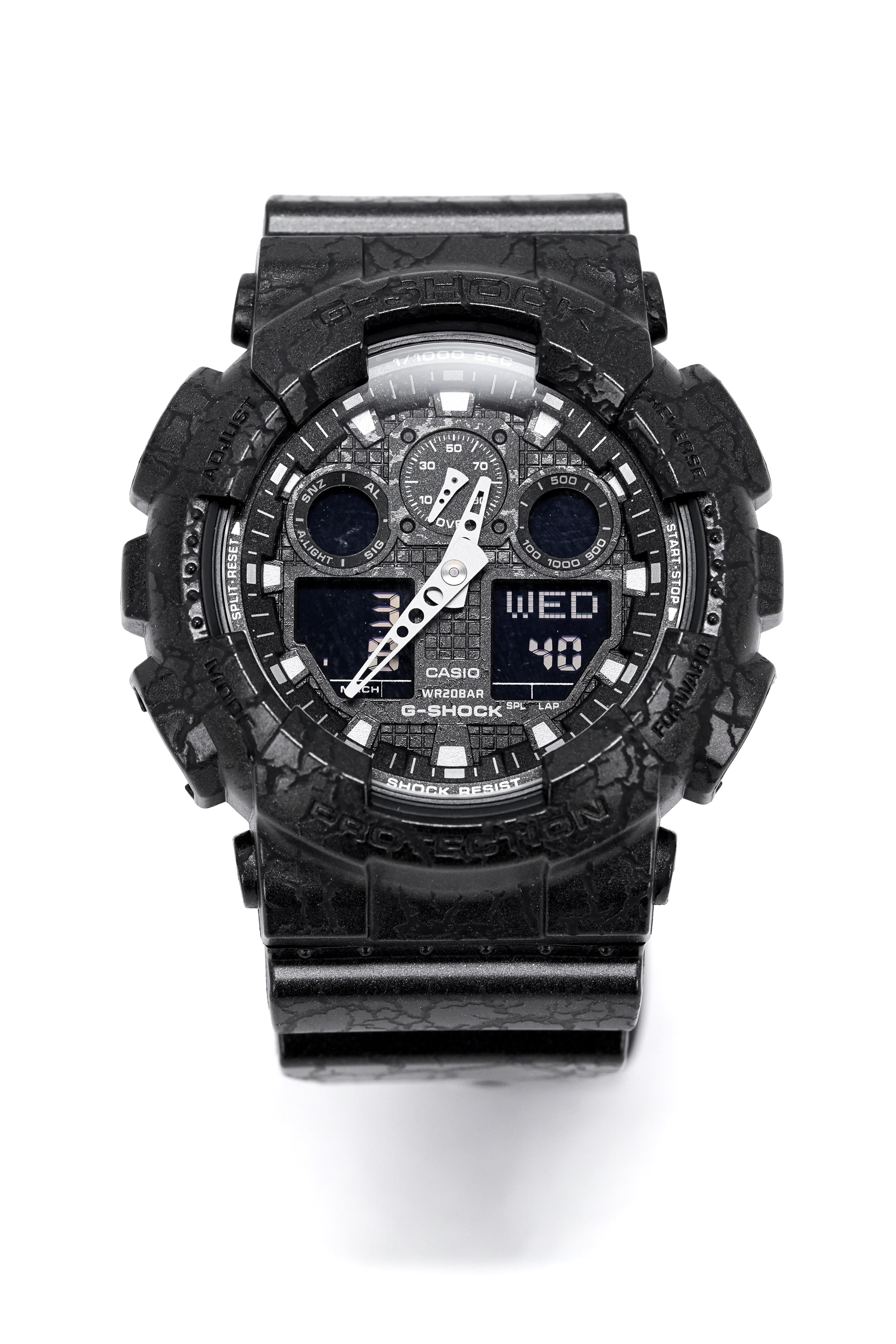 Casio G-Shock Watch Men's Black Crackled