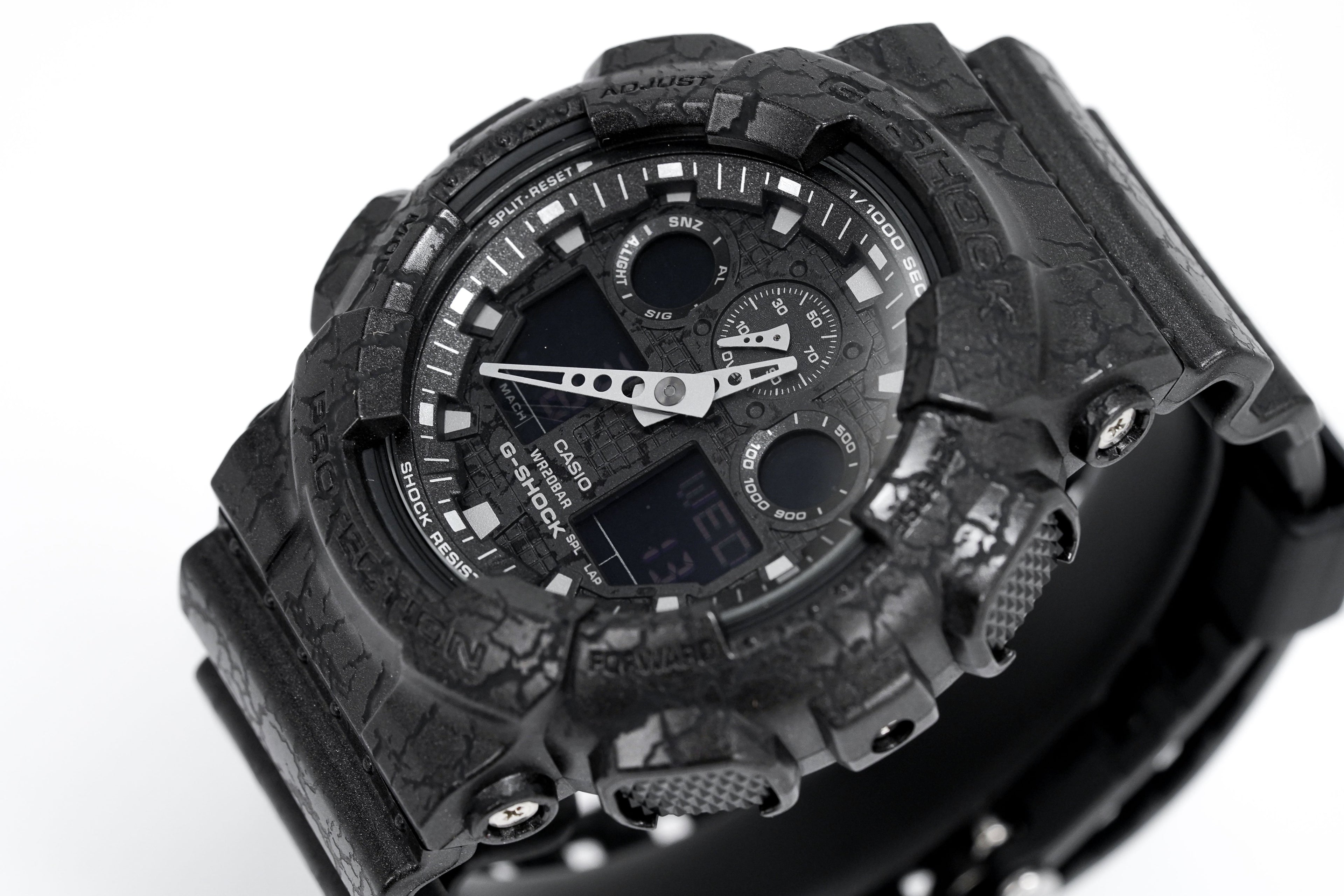 Casio G-Shock Watch Men's Black Crackled