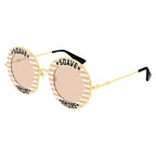 Gucci Women's Sunglasses Oversized Round Gold Soave Amore