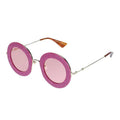 Gucci Women's Sunglasses Oversized Round Fuchsia Gold Pink