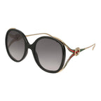 Gucci Women's Sunglasses Oversized Round Black/Gold