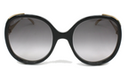 Gucci Women's Sunglasses Oversized Round Black/Gold