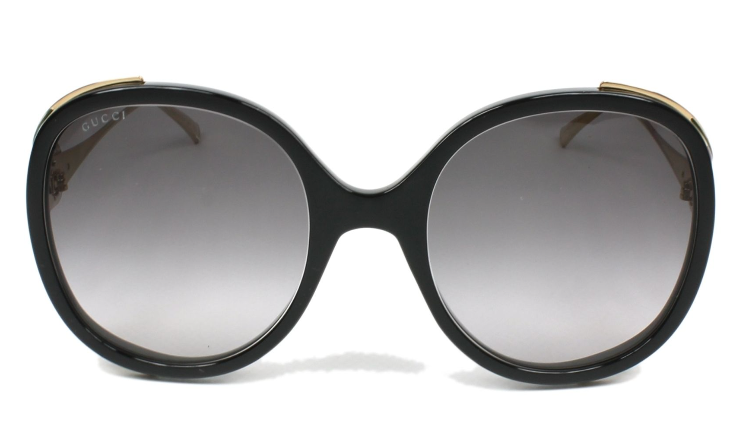 Gucci Women's Sunglasses Oversized Round Black/Gold