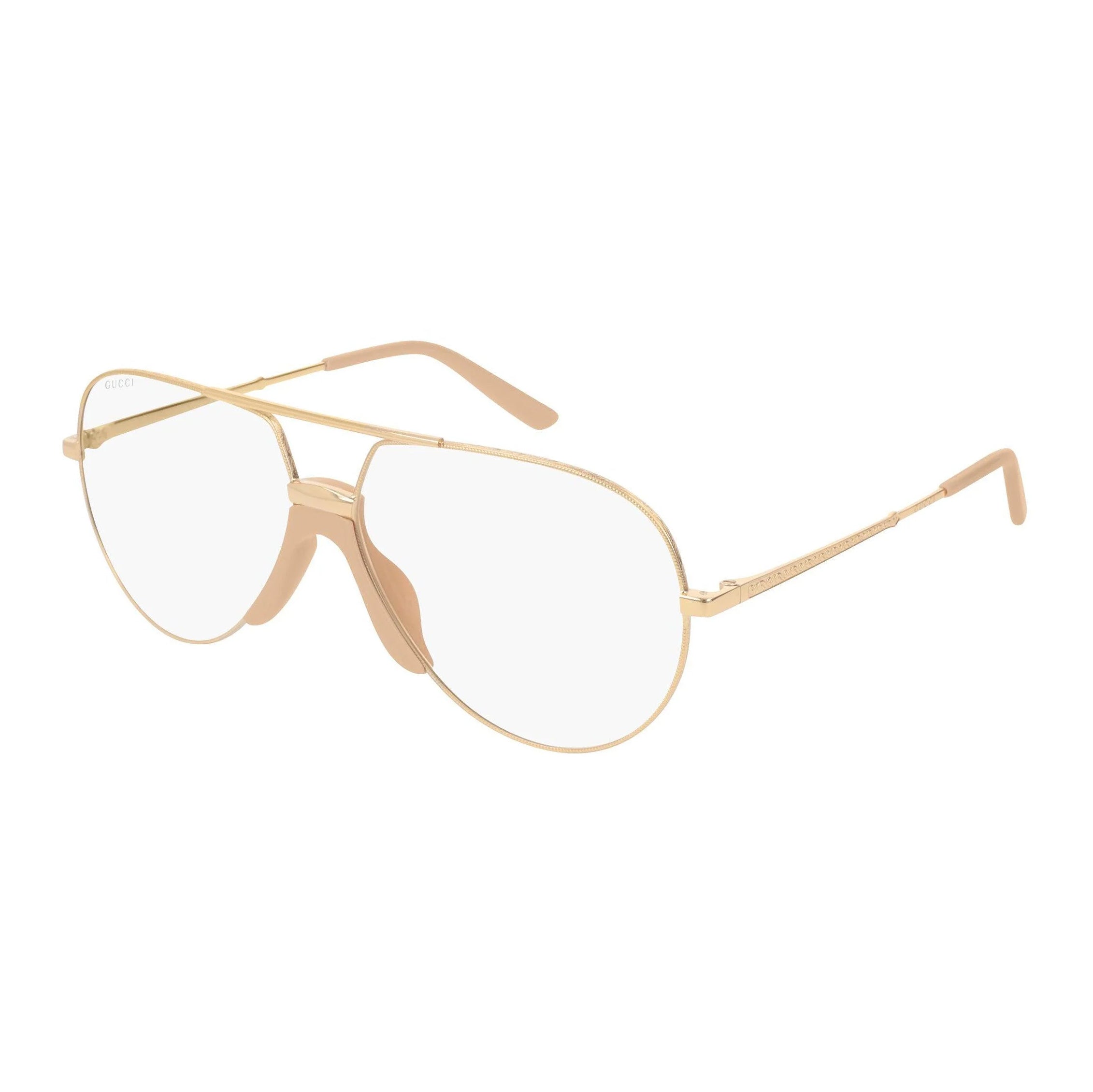 Gucci Unisex Sunglasses Oversized Pilot Gold