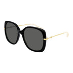 Gucci Women's Sunglasses Oversized Square Black/Gold