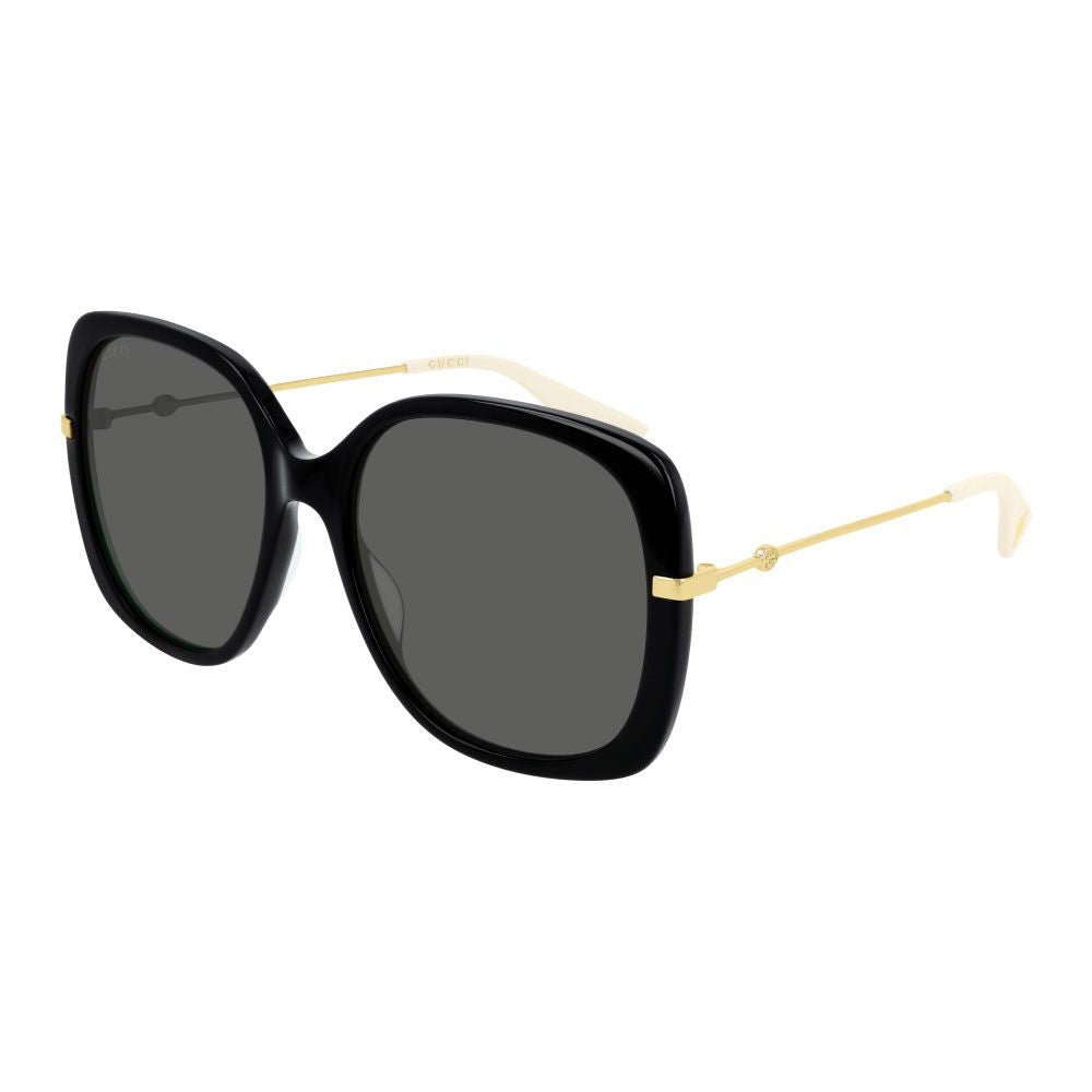 Gucci Women's Sunglasses Oversized Square Black/Gold