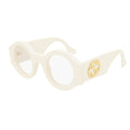 Gucci Men's Sunglasses Oversized Round Chunky Ivory