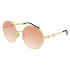 Gucci Women's Sunglasses Round Gold Pink