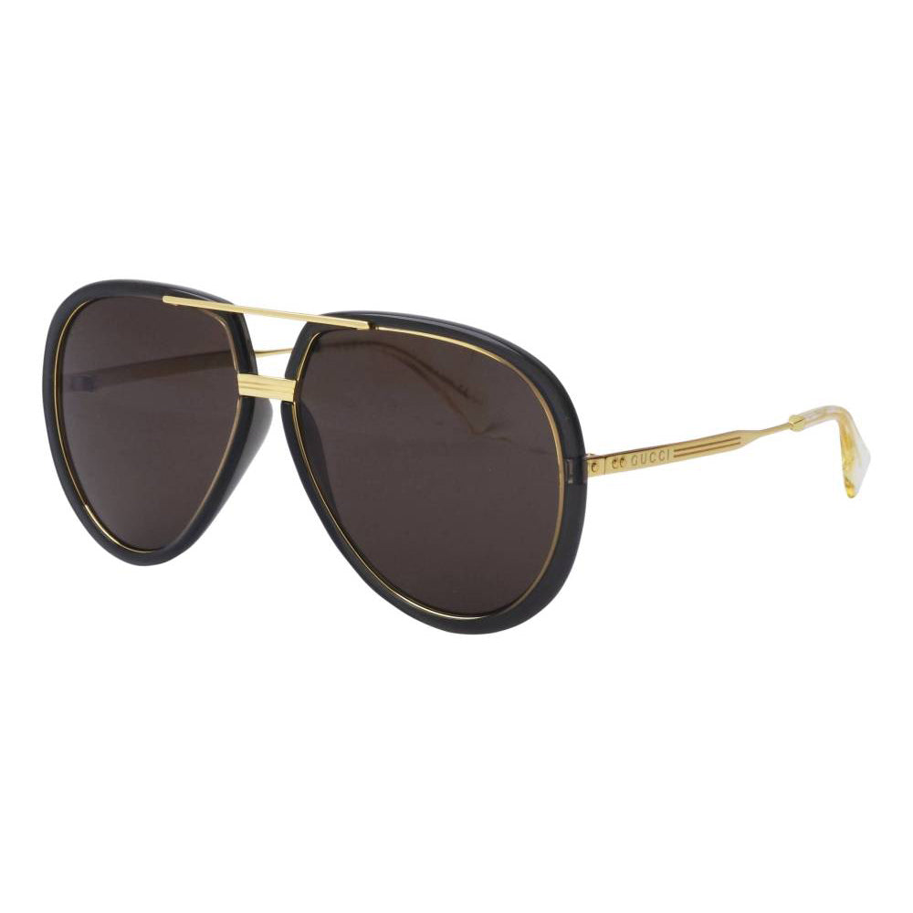 Gucci Unisex Sunglasses Oversized Pilot Black Gold