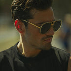 Gucci Unisex Sunglasses Oversized Pilot Gold