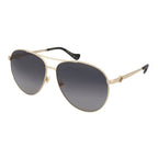 Gucci Women's Sunglasses Oversized Pilot Black Gold