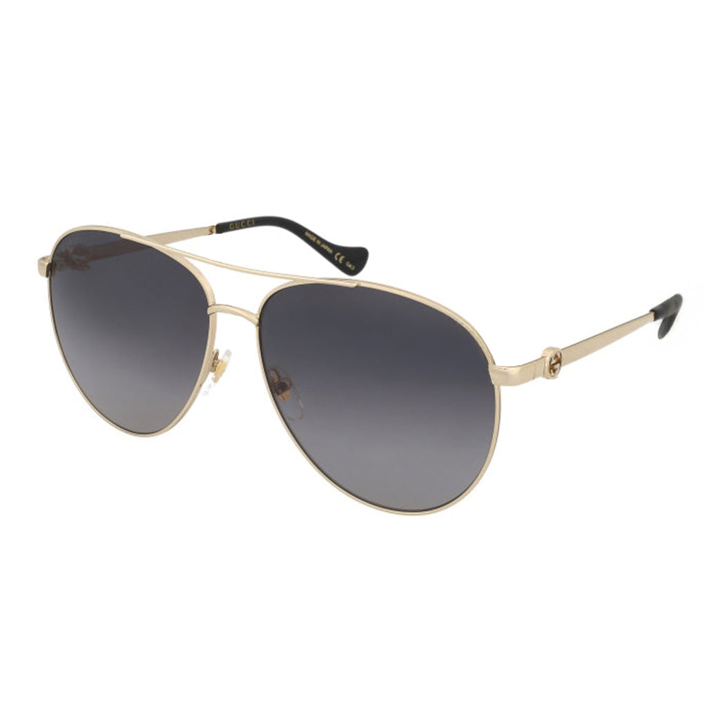 Gucci Women's Sunglasses Oversized Pilot Black Gold