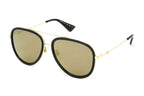 Gucci Women's Sunglasses Oversized Pilot Black/Gold