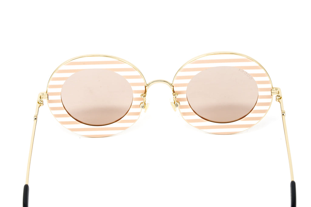 Gucci Women's Sunglasses Oversized Round Gold Soave Amore
