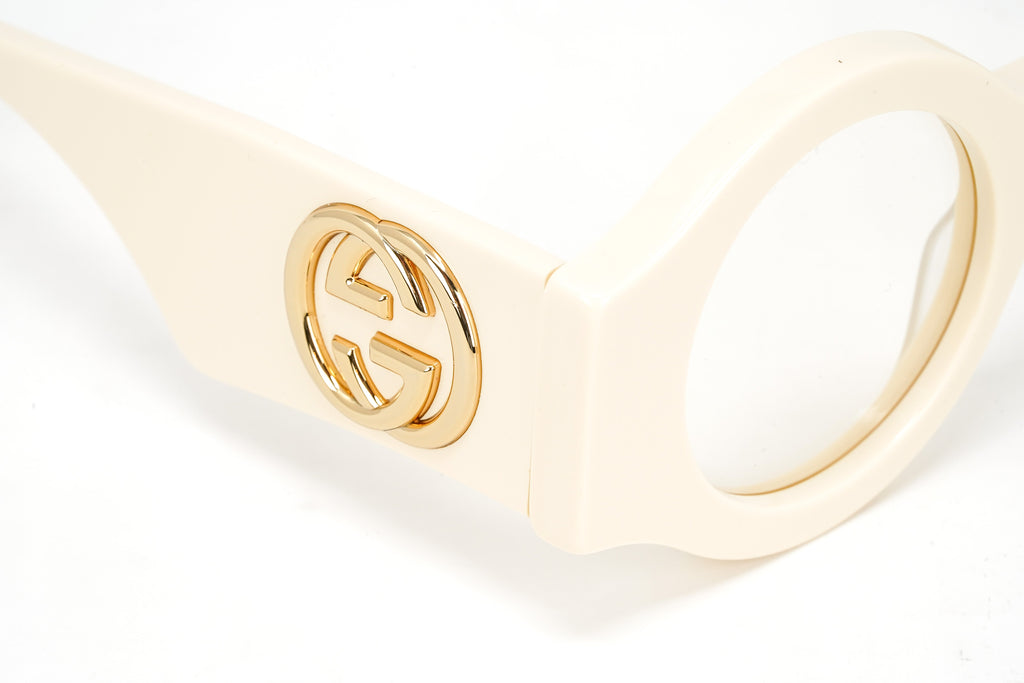 Gucci Men's Sunglasses Oversized Round Chunky Ivory